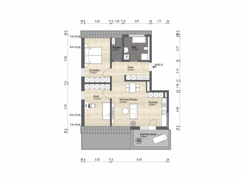 Grundriss DG Wohnung 6