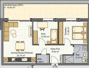 Grundriss Whg. 40