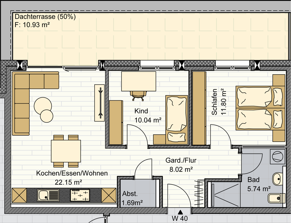 Grundriss Whg. 40