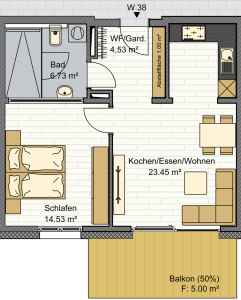 Grundriss Whg. 38