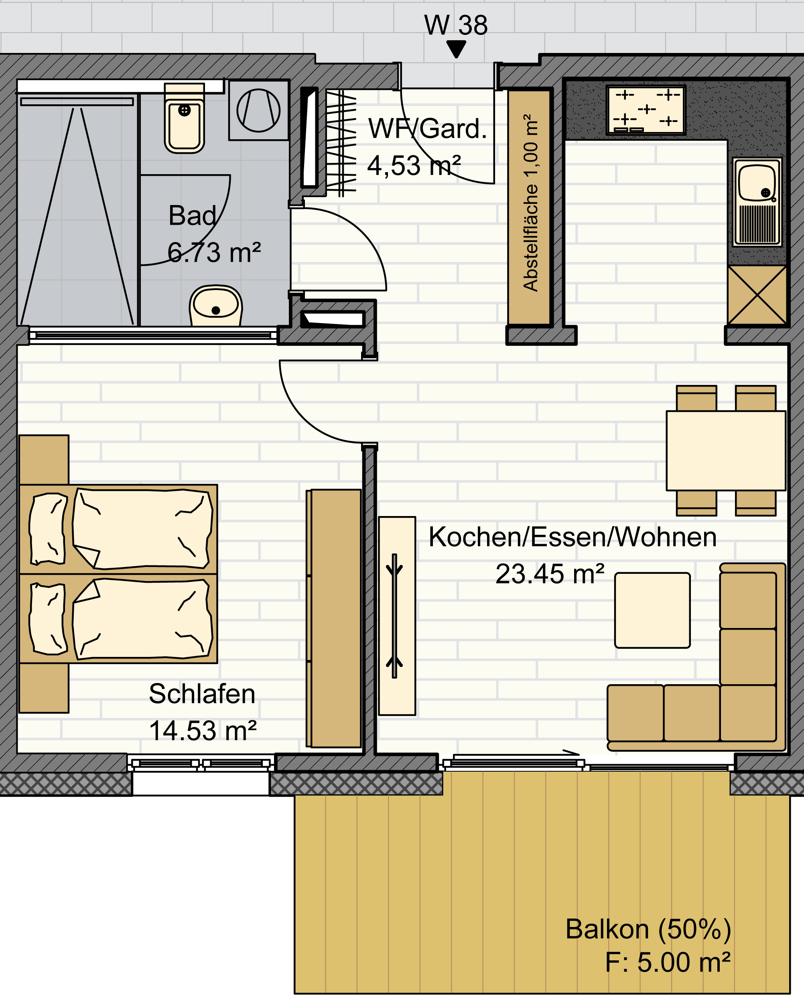 Grundriss Whg. 38