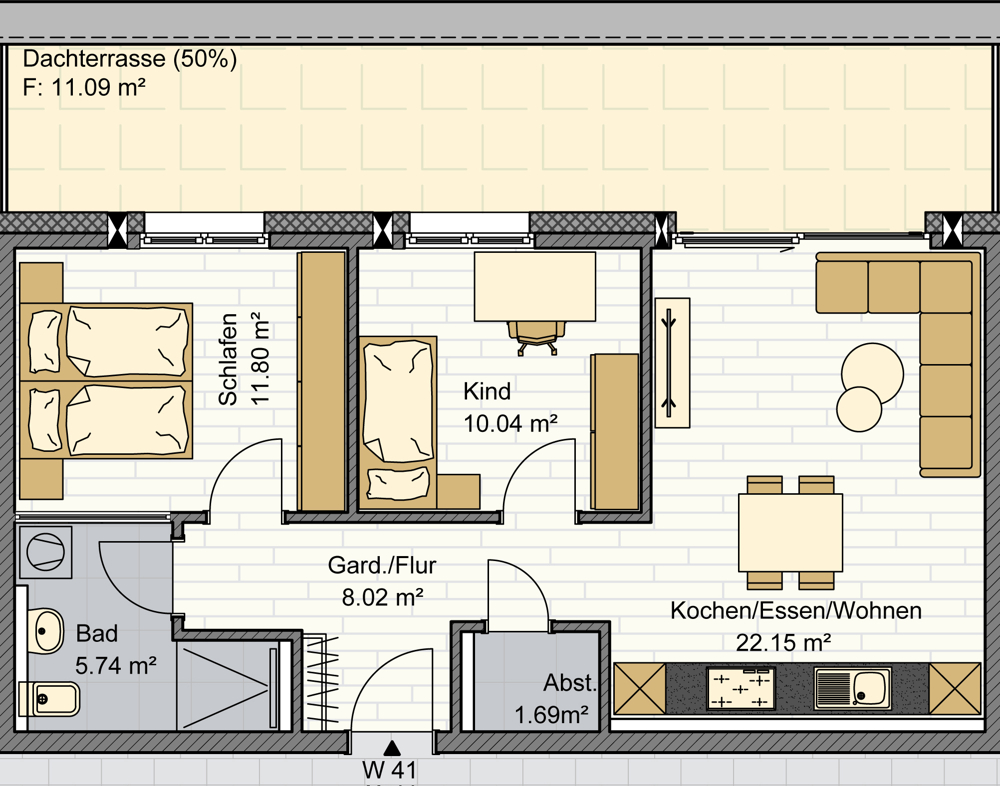 Grundriss Whg. 41