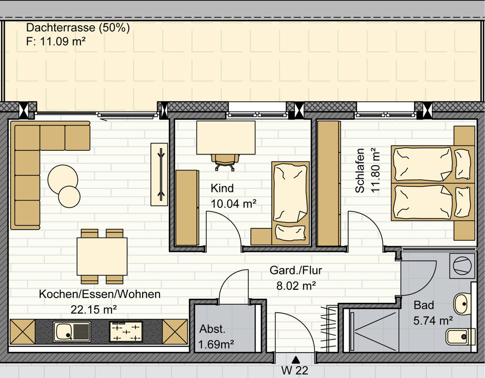 Grundriss Whg. 22