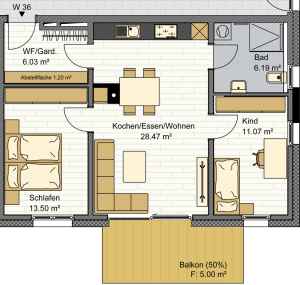 Grundriss Whg. 36