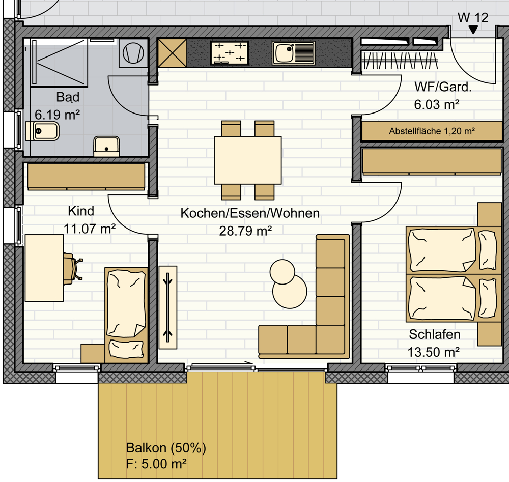Grundriss Whg. 12
