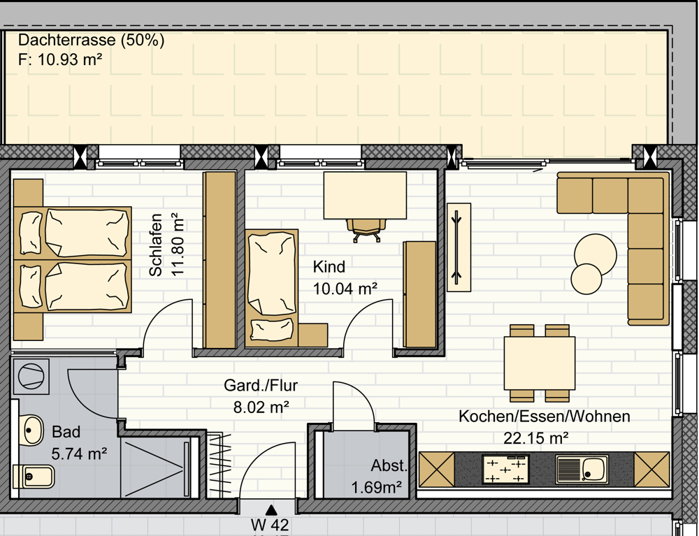 Grundriss Whg. 42