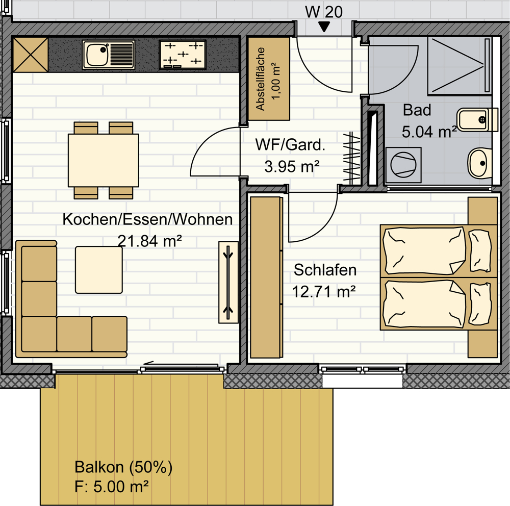 Grundriss Whg. 20