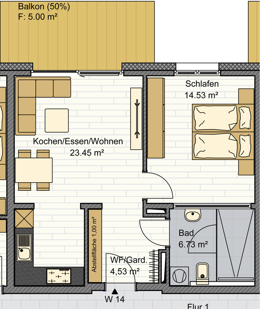 Grundriss Whg. 14